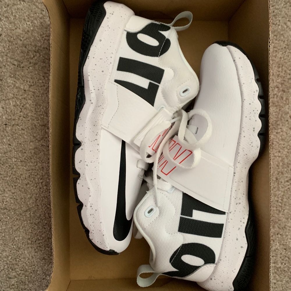 Nike team hustle D8 white shoes